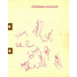 Tottenham Hotspur 1950s vintage multi signed signature piece 10 legendary Spurs names includes