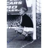 Autographed BERT TRAUTMANN 16 x 12 photo - B/W, depicting a superb image showing the Manchester City