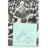 JOHNNY CAREY (1919-1995) signed Album Page with Manchester United Picture. Good condition Est.