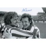 Autographed PAUL GILCHRIST 12 x 8 photo - B/W, depicting Gilchrist and his Southampton teammate