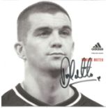 DOMINIC MATTEO signed Scotland Promo Photo. Good condition Est.