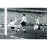 Autographed BERTIE AULD 12 x 8 photo - Colorized, depicting Auld scoring his second goal in Celtic's