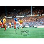 Football Graeme Sharp signed 16x12 colour photo pictured scoring for Everton against Watford in
