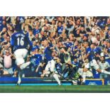 Football Andy Johnson signed 16x12 colour photo pictured celebrating while playing for Everton. Good