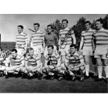 Football Celtic Lisbon Lions multi signed 16x12 black and white photo signatures include Billy