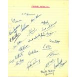 Football Torquay United 1940s/50s multi signed page 23 signatures signature could be clipped. Good