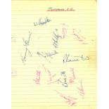 Football Portsmouth 1951 vintage multi signed page 14 signatures includes Harry Ferrier, Ron