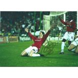 Football Ole Gunnar Solskjaer signed 12x8 colour photo pictured after scoring the winning goal in