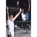 Autographed TREVOR BROOKING 12 x 8 photo - Colorized, depicting a montage of images relating to