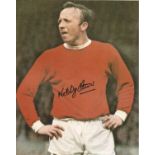 Football Manchester United Nobby Stiles signed 10x8 colour photo. Norbert Peter Stiles MBE (18 May