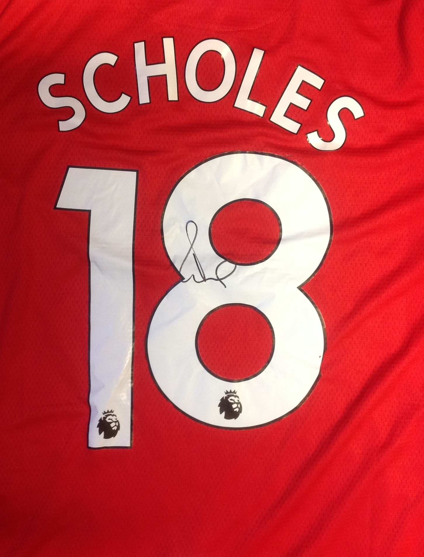 Football Paul Scholes signed Manchester United replica home shirt. Good condition Est. - Image 2 of 2