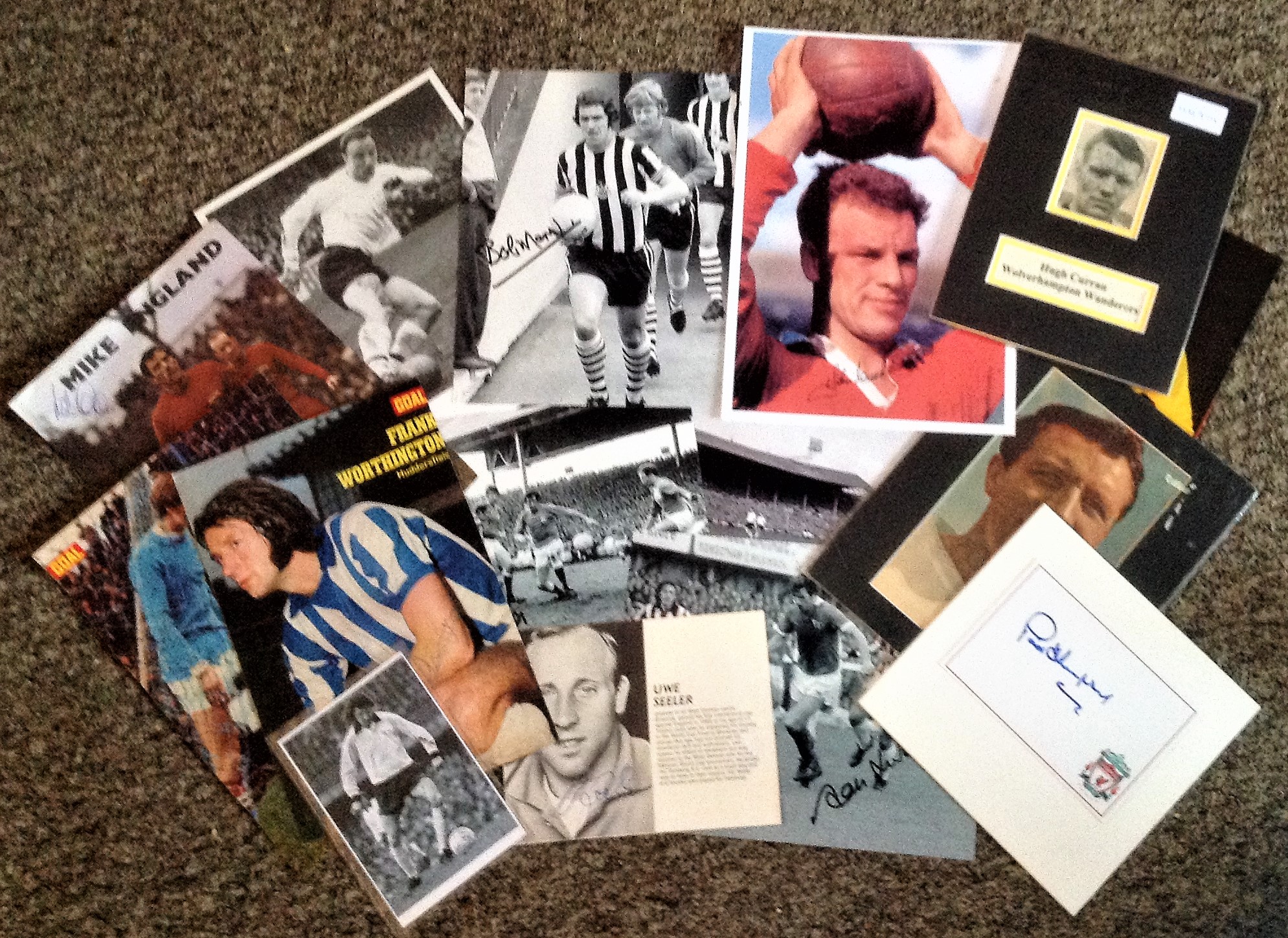 Football Legends collection 14 items includes photos, signature pieces and mounted displays