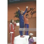 Olympics Kornella Ender signed 6x4 colour photo of the four time Gold medallist and four Silver at