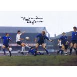 Autographed ROGER DAVIES 16 x 12 photo - Col, depicting the Derby County striker (surrounded by