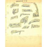 Football Manchester City 1951 vintage multi signed page 15 Maine Road legends signature includes