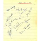Football Notts County 1951 multi signed page 11 signatures includes Aubrey Southwell, James