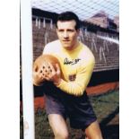 Autographed RON SPRINGETT 16 x 12 photo - Col, depicting the England goalkeeper posing for