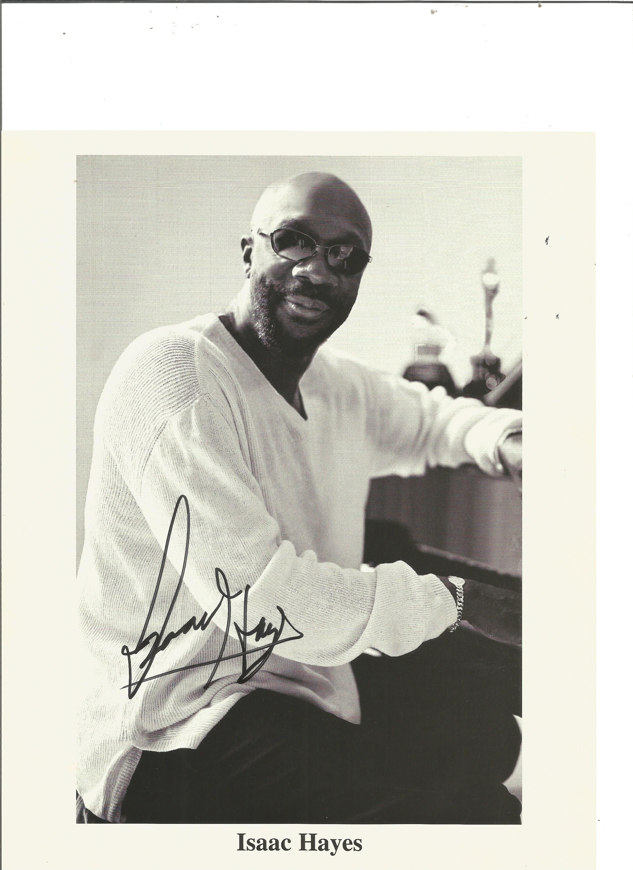 Isaac Hayes signed 10x8 black and white photo. Good condition. All autographs come with a