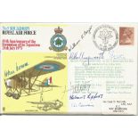 WW2, Great War pilots multiple signed 5 Sqn RAF cover. Signed by WW1 Wg Cr Hollinsworth and Wg Cdr