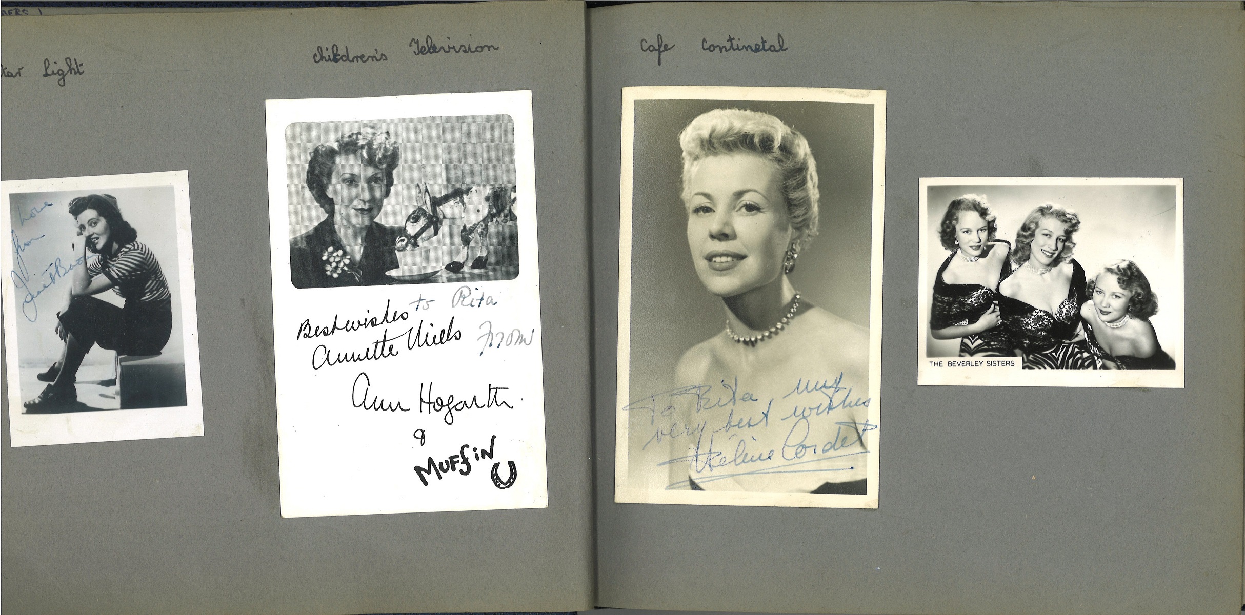 Vintage photo album containing 20+ photos. Some of signatures included are Noelle Middleton,