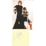 LULU Singer signed Album Page with Photo with Bowie. Good condition. All autographs come with a