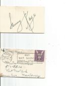 Sammy Kaye signed card. Signed on vintage 3 x 2 inch cream card. Comes with original mailing