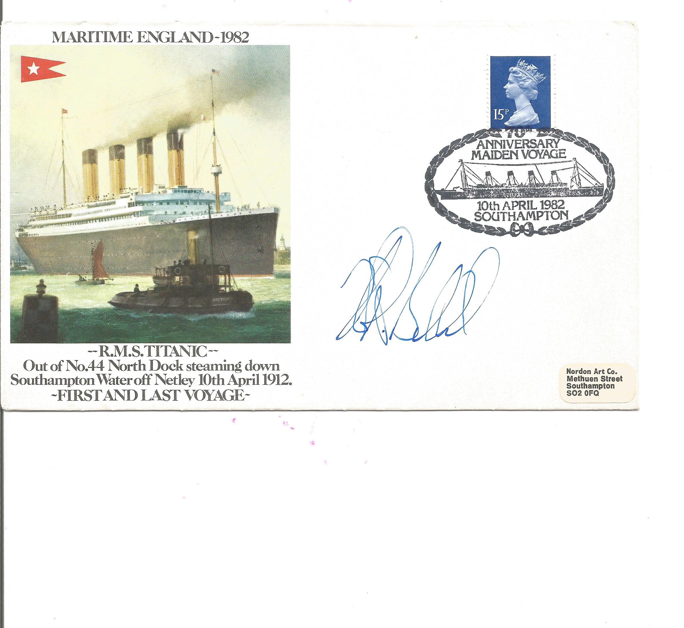 Titanic Robert Ballard signed 1982 RMS Titanic Maritime England cover. Good condition. All