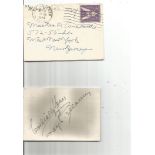 Ralph Bethany signed card. Signed on vintage 3 x 2 inch cream card. Comes with original mailing