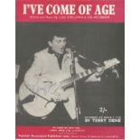 TERRY DENE signed vintage 1959 I've Come Of Age Sheet Music. Good condition. All autographs come