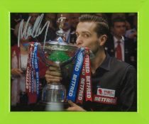 Mark Selby Signed Snooker World Title 8x10 Photo. Framed. Good condition. All autographs come with a