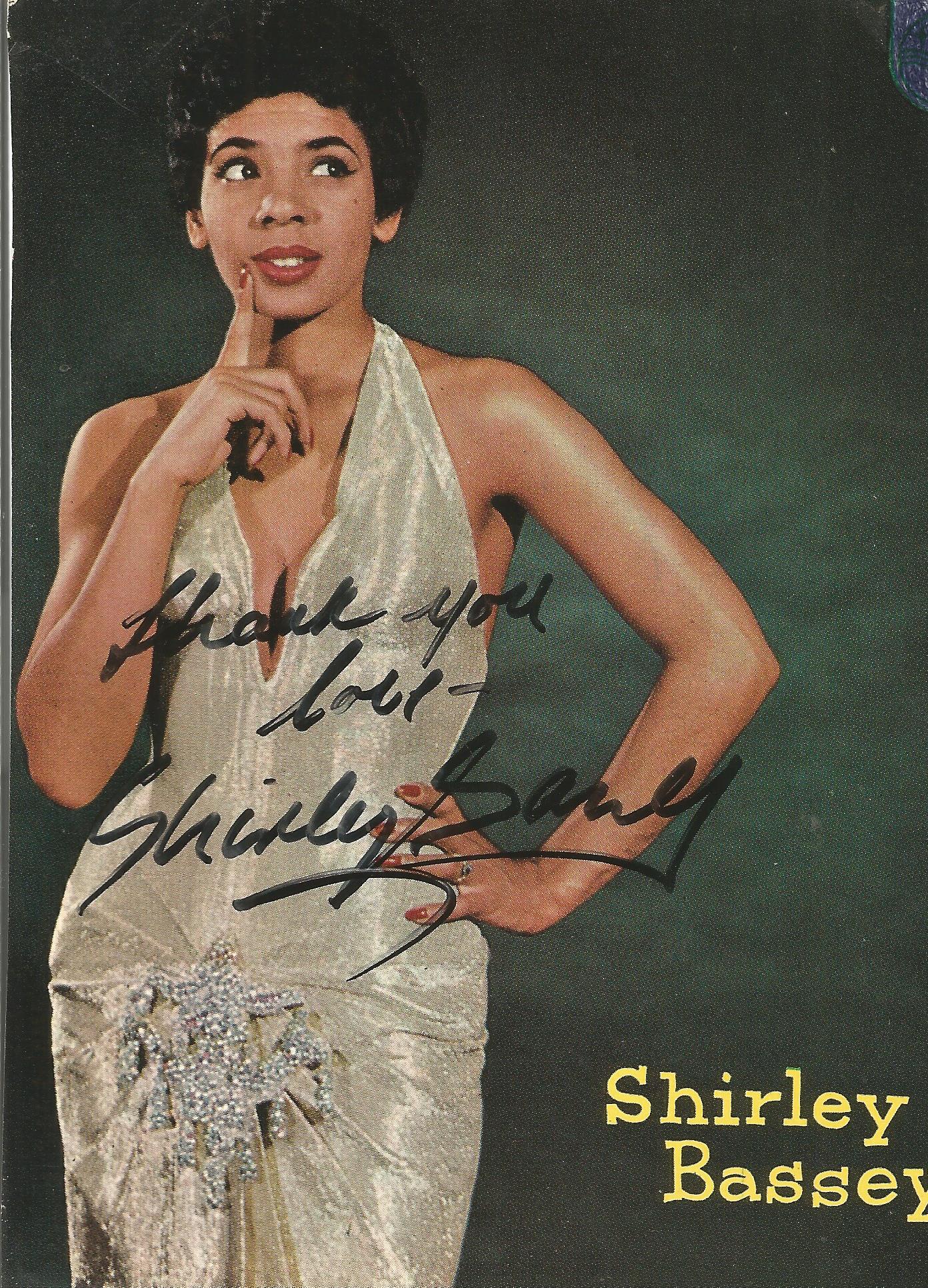 Shirley Bassey signed 7 x 5 inch vintage colour promo photo. Good condition. All autographs come