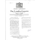 Ganju Lama VC WW2 Victoria Cross winner signed A4 copy of his London Gazette citation. Good