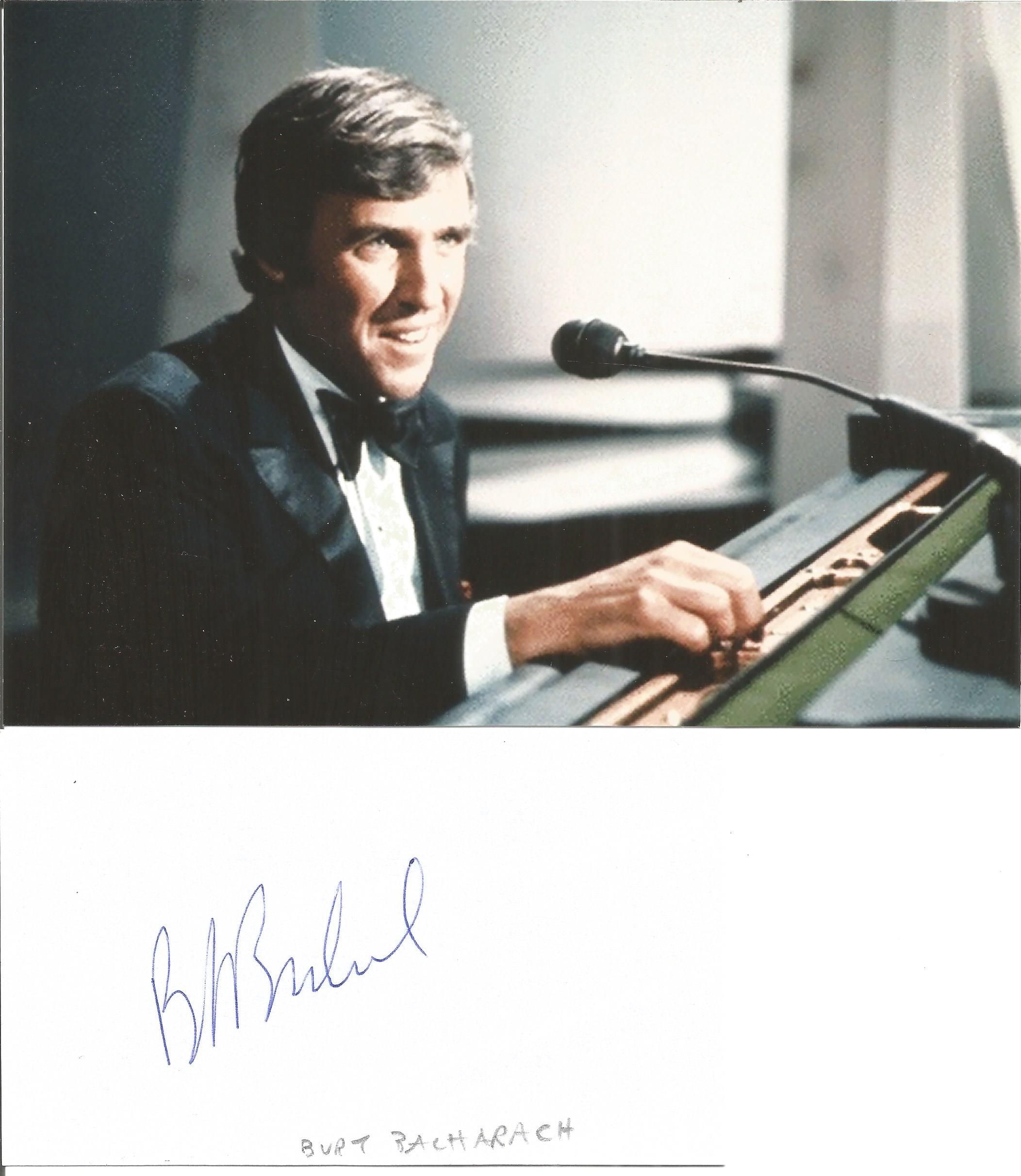 BURT BACHARACH Composer signed Card with Photo. Good condition. All autographs come with a