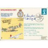 WW2 Luftwaffe ace Mjr Gotthard Handrick CO JG26 signed Royal Observer Corp cover, flown by Concorde,