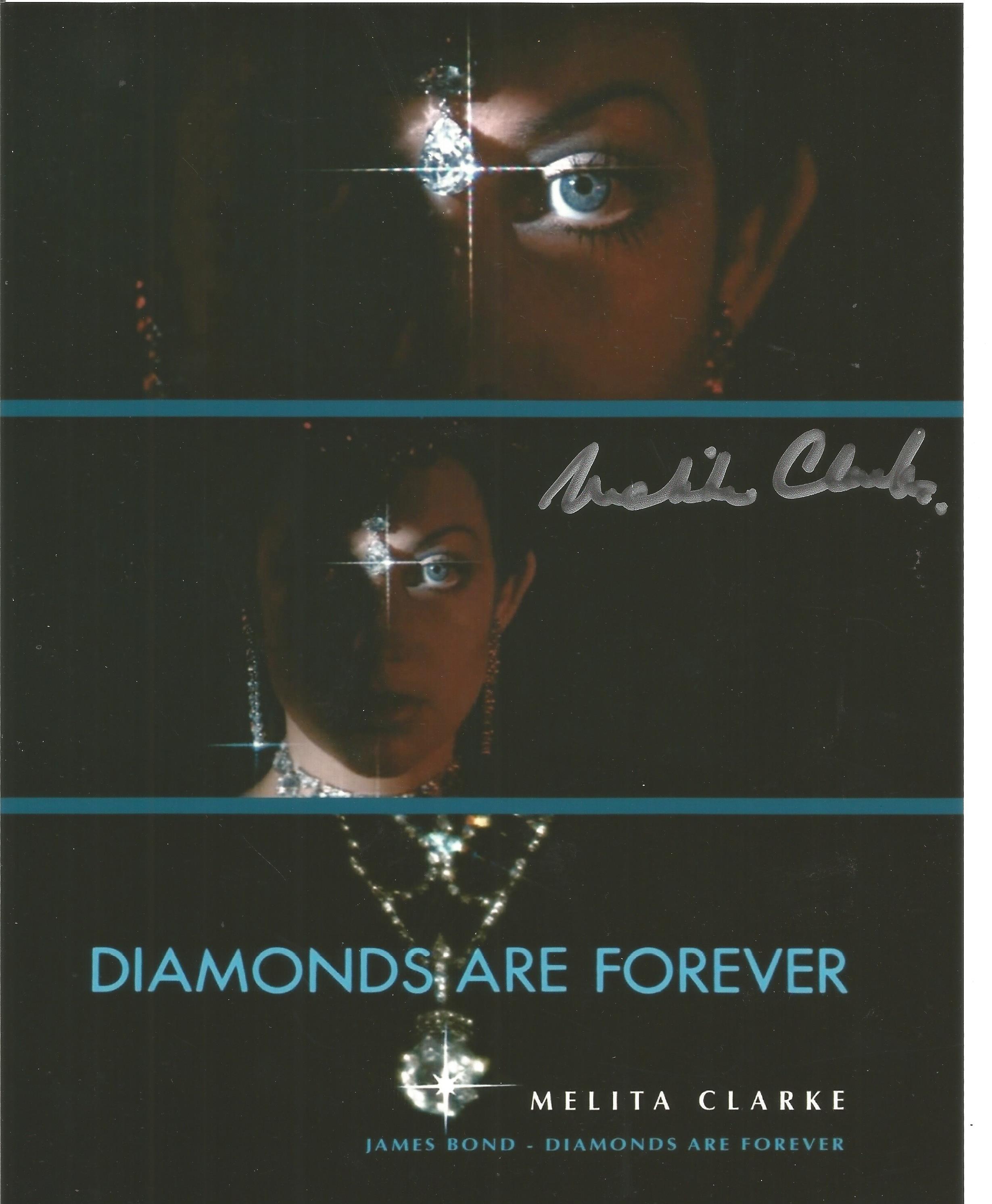 James Bond actress Melita Clarke signed Diamonds are Forever 10 x 8 inch colour photo. Good