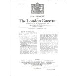 Bhandari Ram VC WW2 Victoria Cross winner signed A4 copy of his London Gazette citation. Good