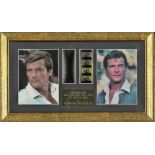James Bond The man with the golden gun movie still framed with film flyers. Good condition. All