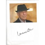 Leonard Cohen signature piece mounted below colour photo. Good condition. All autographs come with a