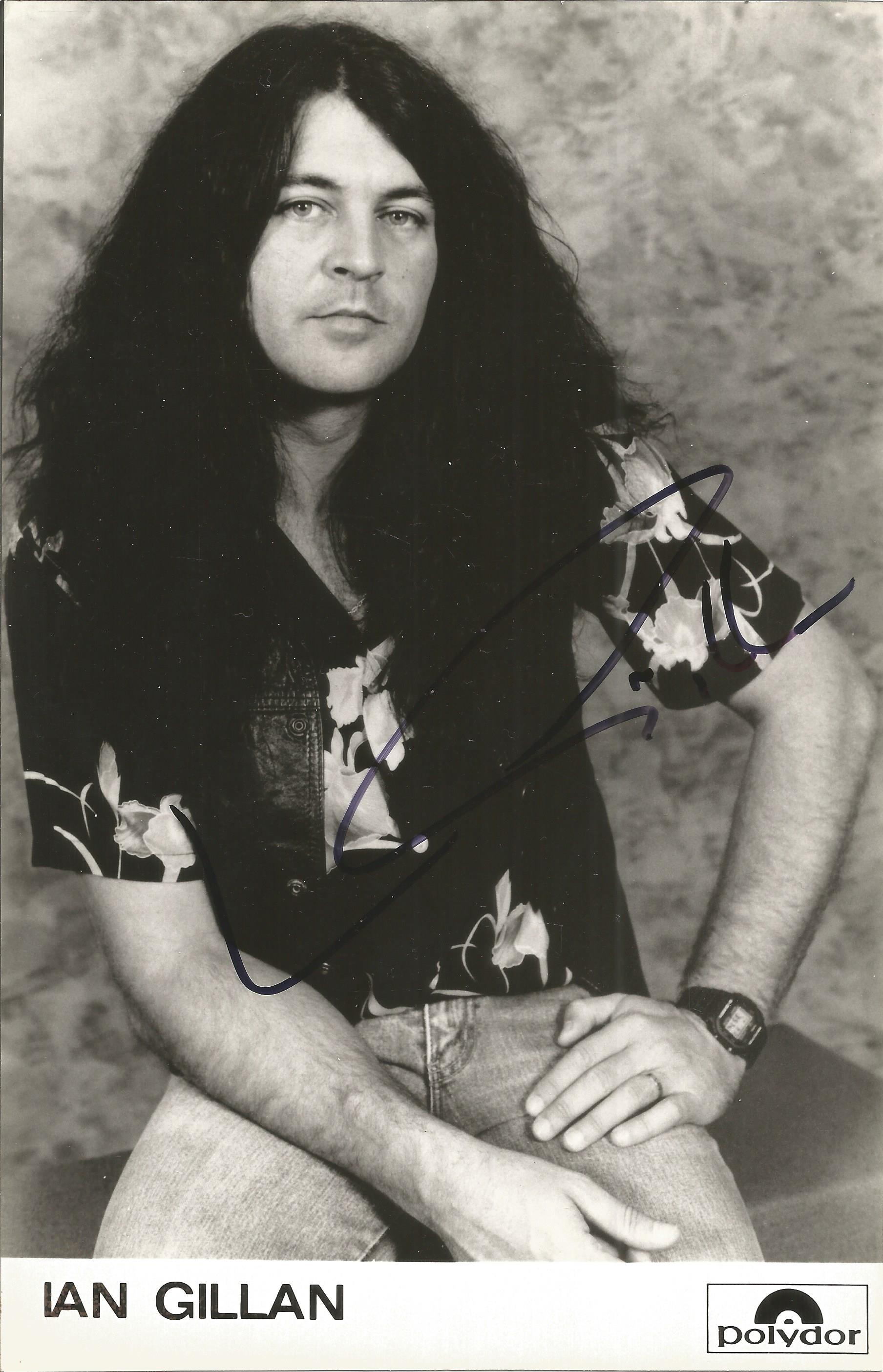 Ian Gillan signed 8x6 black and white photo. Good condition. All autographs come with a