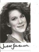 Juliet Stevenson signed 6x4 black and white photo. Good condition. All autographs come with a