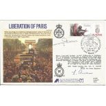 Len Owens and M. Lucien Duval signed Liberation of Paris FDC No. 74 of 965. Flown from RAF