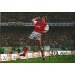 Football Paul Merson signed 12x8 colour photo pictured celebrating while playing for Arsenal. Paul