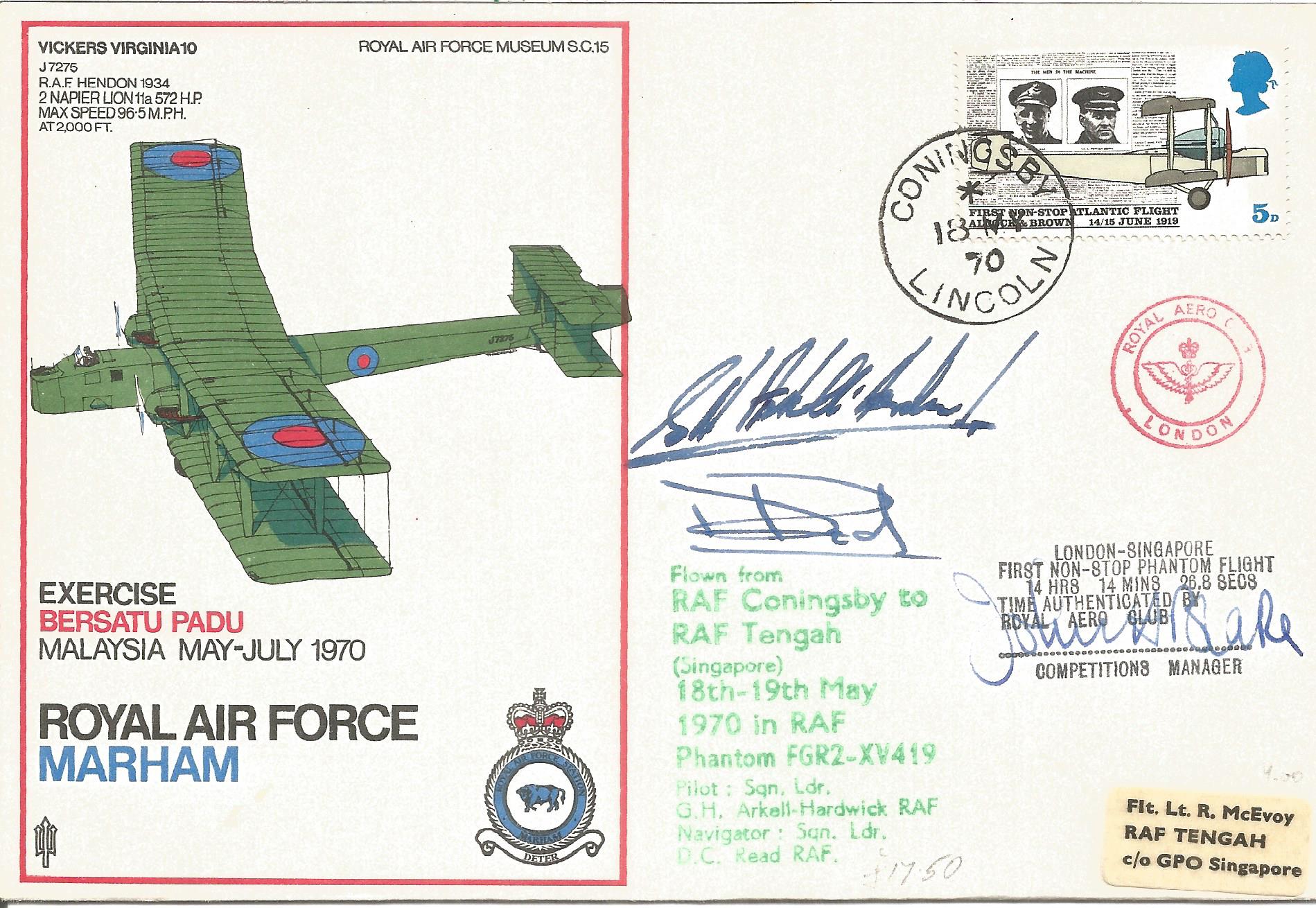 Sqn Ldr G. H. Arkell - Hardwick, Sqn Ldr D. C. Read with one other signed RAF Marham Exercise