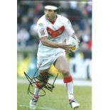 Rugby League Francis Meli signed 12x8 colour photo pictured in action for St Helens in Super League.