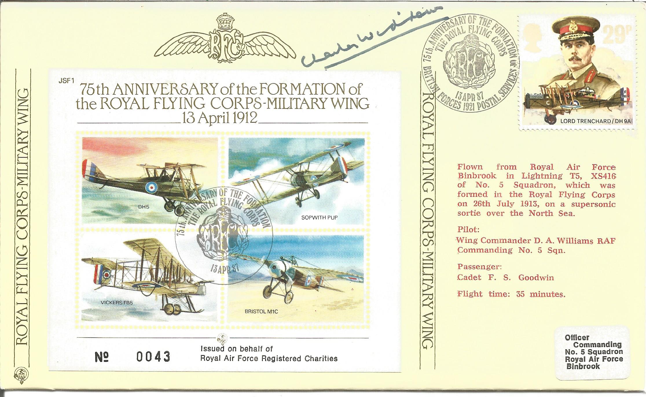 WW2 BOB pilot Air Cmdr S. C. Widdows CB DFC signed 75th Anniversary of the Formation of the Royal