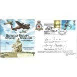 WW2 BOB fighter ace Grp Cpt W. D. David CBE DFC* AFC and Flt Lt G. L. Nowell DFM* AE signed Battle