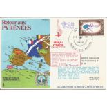 C. Turner signed RAFES Retour aux Pyrenees FDC No. 32 of 62. Flown from London Gatwick to