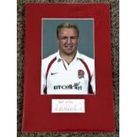 Rugby Union Neil Back signed and mounted England Rugby display. A white card signed by Ex England