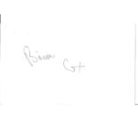 Brian Cox signed 5x3 white card. Good Condition. All autographs come with a Certificate of