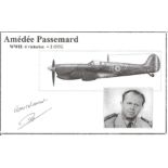 Amedee Passemard WWII 4 victories + 2 OTG signed 6 x 4 white card. Good Condition. All autographs